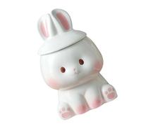 Hoement Ceramic Bunny Mug with Lid 350Ml - Cartoon Coffee Cup for Home Office, Creative White Tea Latte Mug, Water and Milk Drinking Cup