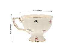 Hoement Ceramic Coffee Cup Set with Floral Pattern Vintage Style Tableware for Home Office Cafe Versatile Mug for Coffee Tea Milk Hot Chocolate Safe Ceramic Material Idea