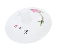 Hoement Ceramic Mug Lid Reusable Cup Cover for Hot Drinks Spill-resistant Tea Coffee Cup Accessory Elegant Design Compatible with Various Mugs and Teacups Safe for Home Office Use