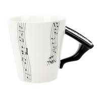 Hoement Ceramic Music Mug Musical Notes Design Coffee Cup for Home Office Stylish Milk and Water Drinking Cup with Comfortable Handle Easy to Clean and Heat Resistant