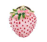 Hoement Charming Strawberry Enamel Brooch Pin with Glossy Finish Compact Novelty Lapel Badge for Women Fade-resistant Fruit Accessory for Clothes Backpacks Hats gift for for for for for for