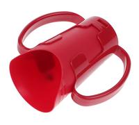 Hoement Choking-Proof Elderly Feeding Cup with Double Handles, Unbreakable Red Drinking Mug for Disabled Patients, Liquid Diet Bedridden Care Aid Cup