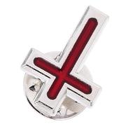 Hoement Christian Lapel Pin Cross Badge with Red Enamel, Zinc Alloy Material, Classic Faith Symbol for First Holy Communion and Holy Communion Party, Versatile Decoration with Present Box