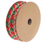 Hoement Christmas Ribbon Wrapping Ribbon for Boxes and Xmas Supplies, Soft Polyester Material, Freely Cut to Desired Length, for Decorating Christmas Trees and Crafts, 1 Roll of 10 Yards