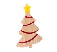 Hoement Christmas Wood Serving Board Dual-Sided Wooden Chopping Board with Meat and Veggie Separation Ergonomic Polished Edges Stain-Resistant Xmas Tree Charcuterie Platter for Holiday