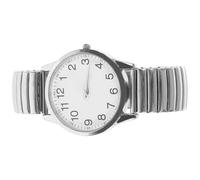 Hoement Classic Quartz Wristwatch with Big Number Face, Waterproof Luminous | Silver White Design, Readable Glance Style for Women and Poor Eyesight, Party and Care Settings Random Style