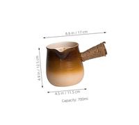 Hoement Coarse Pottery Turkish Coffee Pot with Pour Spout Dry Heat Safe Milk Boiler and Sauce Pan for Stovetop Brewing Outdoor Camping Tea Maker and Milk Warmer Kettle