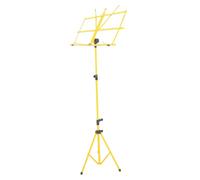 Hoement Colorful Folding Music Sheet Tripod Stand with Adjustable Height Metal Structure Non Slip Rubber Feet Lightweight and Portable Holder for Guitar Accessories and Sheet Music Yellow