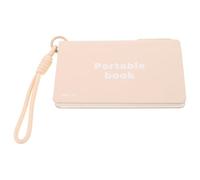 Hoement Compact Pocket Notepad with Silent Pen and Pen Holder, Beige Leather Hardcover, Suitable for Office, School and Travel Notes