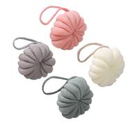 Hoement Convenient Shower Balls Gentle Massage and Deeply Decontamination 4pcs Pe Material with Rope, Useful Bathing Accessories for Effective Skin Cleansing for Bathrooms and Hotels