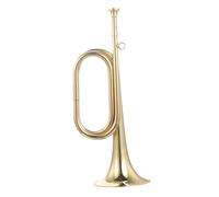 Hoement Copper Bugle Trumpet for Beginners, Military Orchestra Wind Instrument, Golden Brass Bugle for School Band and Marching Use