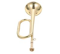 Hoement Copper Bugle Trumpet with Mouthpiece for School Band, Easy to Carry and Lightweight Military Style Instrument Producing Beautiful and Natural Sounds, for Beginner Scouting