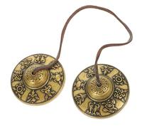 Hoement Copper Cymbal Bell for Yoga and Meditation with Harmonic Tones, Portable Copper Healing Bell Suitable for Religious Ceremony and Performing on The Road