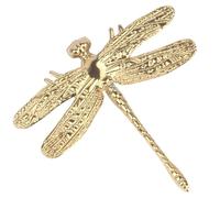 Hoement Copper Dragonfly Knob for Furniture Door and Wardrobe, Strong Decorative Effect with Antique Unique Style, Golden Single Hole Cabinet Door Knob for Cupboard and Drawer Handles