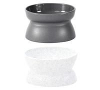 Hoement Creative Cat Feeder Bowls Pp Material with Sloping Design 2pcs 200ml Capacity Each, Shallow Mouth, Prevents Food being Pushed, for Cats and Dogs at Home