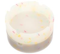 Hoement Creative Glow-in-the-Dark Silicone Ashtray 2pcs, Round Shape with Large Capacity, Easy to Clean Luminous Soot Holder for Desktop and Smokers