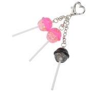 Hoement Creative Lollipop Keychain Candy Charm Lightweight Bag Pendant for Women Cute Sugar Resin Keyring Multipurpose Decoration for Backpacks Purses Car Keys