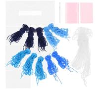 Hoement Cross Stitch Tissue Box Making Kit Paper Organizer Making Kit Assorted Color Thread Plastic Material Easy to Place Tissue Reusable Simple Stylish Design for Home and Office