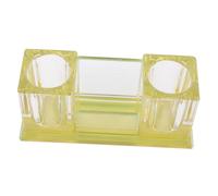 Hoement Crystal Acrylic Microphone Stand Base, 2-slot Wireless Mic Holder in Gold, Tabletop Microphone Holder for Ktv, Karaoke, and Office Use