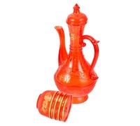 Hoement Crystal Buddhist Offering Cup with Vintage Sacrifice Kettle Dirt-Resistant Temple Cups for Ritual Worship and Home Compact Design for Spiritual Devotion