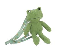 Hoement Cute Plush Frog Shoulder Bag with Adjustable Straps for Women, Frog Shaped Cartoon Backpack Bag in Green, for Casual Daily Use and Party Accessories