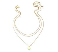 Hoement Delicate Layered Clavicle Chain Necklace for Women Adjustable Three Alloy Neck Jewelry with Geometric and Pearl Design Lightweight and Durable Accessory for Daily Wear