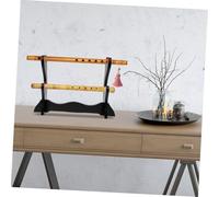 Hoement Desktop Wooden Flute Display Stand Organizer Holder for Household and Collectors Practical Storage Rack for Flute Showcase and Decorative Use