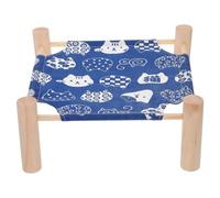 Hoement Detachable Pet Hamster Bed with Wooden Rack, Cozy and Sturdy Cotton and Wood Hammock, Stylish Design Elevated Sleeping Lounge for Hamsters and Small Pets at Home