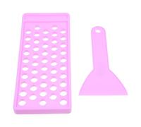 Hoement DIY Lip Balm Mold Kit with 50 Holes and Spatula Plastic Lip Balm Containers Easy to Spread Mixture and Remove Excess for Home Use