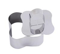 Hoement DIY Stainless Steel Baking Molds with Pusher Curve Border Shape Cookie Biscuit Cutter for Sushi Vegetable Fruit Food-Grade Pastry Tool for Creative Desserts and Cooking Fun