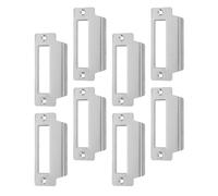 Hoement Door Strike Plate Silver Finish 8pcs Stainless Steel for Door Security Practical Metal Reinforcement Suitable for