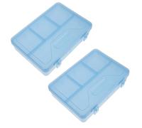 Hoement Double Layer Paint Brush Storage Box 2pcs for Artists Students