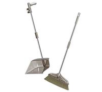 Hoement Dust Brush Fluffy Duster Broom and Dustpan Set Heavy Duty Cleaning Kit Home Use