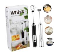 Hoement Electric Milk Frother Handheld USB Rechargeable Foam Maker Portable Drink Mixer for Coffee Matcha Egg Whites Cream Whisk with Low Battery Indicator