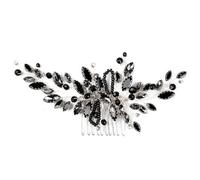 Hoement Elegant Black Crystal Wedding Hair Comb Lightweight Bridal Headpiece for Brides and Bridesmaids Delicate Handmade Glass Claw Design Comfortable Fit for Weddings and Special