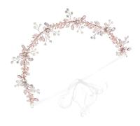 Hoement Elegant Bridal Pearl Headband with Rhinestone and Zinc Alloy, Easily Fixed the Head, Romantic Wedding Hair Accessory for Women