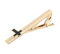 Hoement Elegant Copper Tie Clip for Men with Polished Finish and Cross Design, Prevents Necktie from Slipping, for Formal Meetings and Celebratory Events