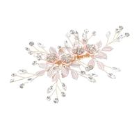 Hoement Elegant Golden Alloy Bride Hair Comb with Rhinestone Flower Design, Creates Instant Stunning Hairstyle for Brides and Bridesmaids, for Special Day or Anniversary