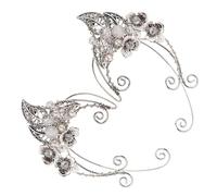 Hoement Elves Ear Bone Clip Earrings Handmade Filigree Wing Wrap for Birthday Dance Holiday Wear