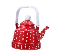 Hoement Enamel Teakettle with Vintage Wave Point Design Stovetop Water Kettle for Gas Induction Cookers Comfortable Handle for Tea Coffee and Hot Beverages at Home