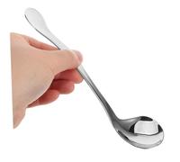 Hoement Ergonomic Curved Handle Spoon for Elderly Disabled with Hand Tremor Long Non-Slip Grip Utensil for Comfortable Eating and Wrist Support Right Hand Adaptive Feeding Aid