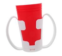 Hoement Ergonomic Nosey Cup Handle and Spill-Proof Design Red Lightweight Medical Drinking Cup for Elderly Care and Disability Assistance