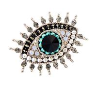 Hoement Evil Eye Brooch Pin for Women Vintage Rhinestone Decoration Secure Metal Lapel Pin for Shawls Scarves and Outfits Elegant Fashion Accessory