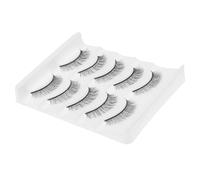 Hoement Fake Lashes 3d Chemical Fiber to Amplify Eye Charm 5 Pairs False Eyelashes Natural Lightweight and Make Eyes Look Fuller for Wedding and Party