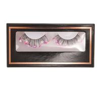 Hoement Festival Eyelashes with Pink Glitter Cluster Lashes, Reusable Fiber Fake Eyelashes a Natural Look, Safe and Convenient to Use, for Party and Stage Makeup with Colored Lash