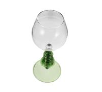 Hoement Festive Christmas Tree Stemmed Wine Glasses with Elegant Green Spiral Stem Holiday Drinkware Goblets for Red Wine Cocktails and Party Celebrations Creative Winter Glassware for