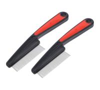 Hoement Fine Tooth Comb Dandruff Comb Stainless Steel 2pcs with Metal Pick for Men Pets Professional Hairstylists
