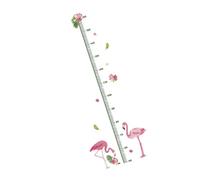 Hoement Flamingo Height Wall Sticker Removable Growth Chart Decal PVC for Nursery Bedroom Decor Smooth Surfaces Measurement Scale for Boys