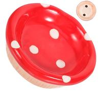 Hoement Food Bowl and Small Pets Ceramic Hamster Practical Easy to Clean Red Cute Shaped Pet Feeding Bowl