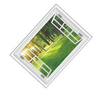 Hoement Forest Landscape View Faux Window Wall Decal Self-Adhesive Nature Sticker for Living Room Bedroom Decoration Easy to Apply Removable Mural Decor
